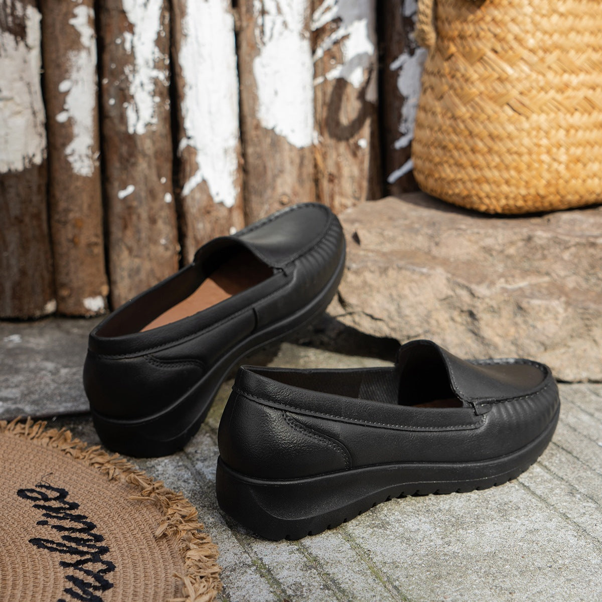 Damen Komfortable Slip-On Mokassins