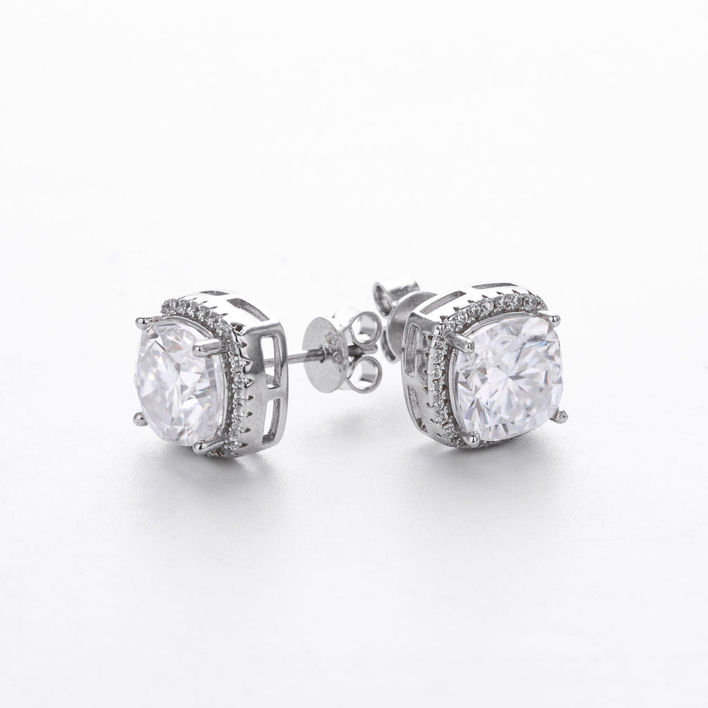 Damen Ohrstecker aus 925 Sterling Silber mit funkelndem Moissanit Shop Nory
