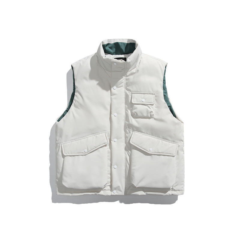 Unisex Wattierte Utility-Weste mit Stehkragen und aufgesetzten Pattentaschen Shop Nory