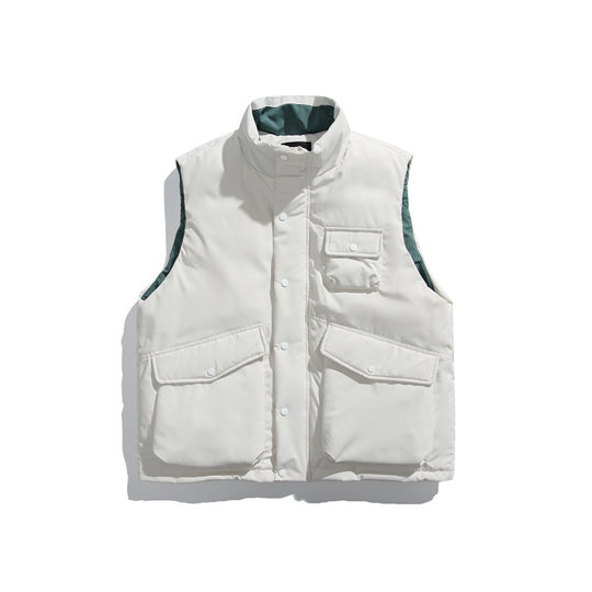 Unisex Wattierte Utility-Weste mit Stehkragen und aufgesetzten Pattentaschen Shop Nory