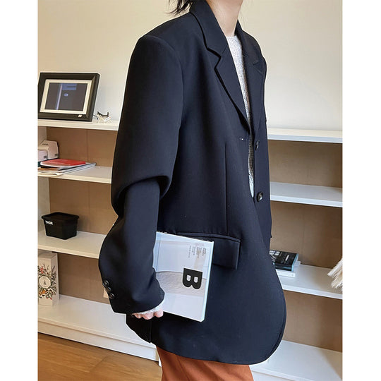 Damen Boxy‑Sakko aus Leinenmix mit verlängerter Länge und Drei‑Knopf‑Front Shop Nory