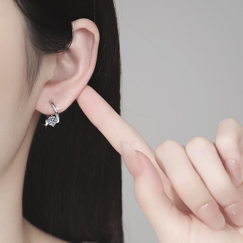 Damen Ohrstecker mit funkelndem Kristall und modernem Design Shop Nory