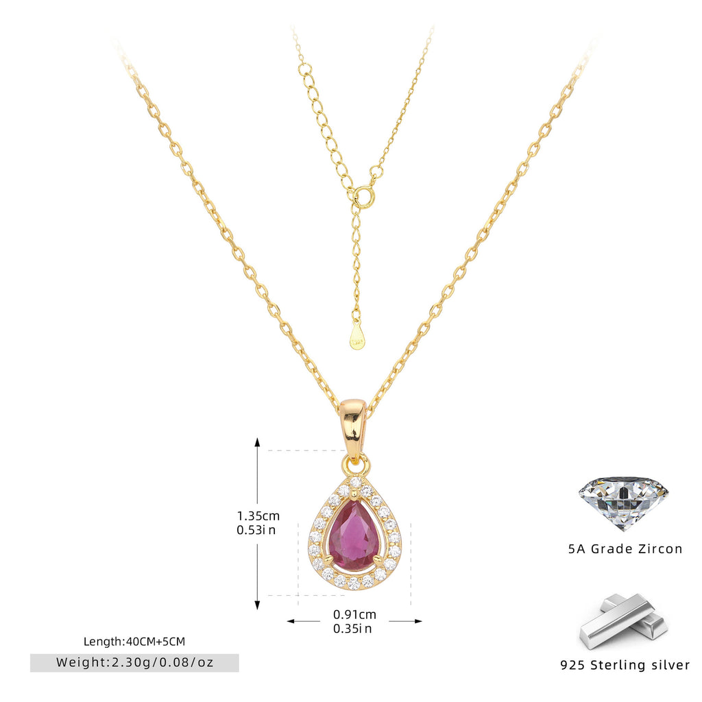 Damen Halskette mit tropfenförmigem Zirkonanhänger aus 925 Sterlingsilber und elegantem Design Shop Nory