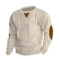 Herren Strickpullover mit einzigartigem strukturiertem Design und aufgesetzten Ellbogenpatches