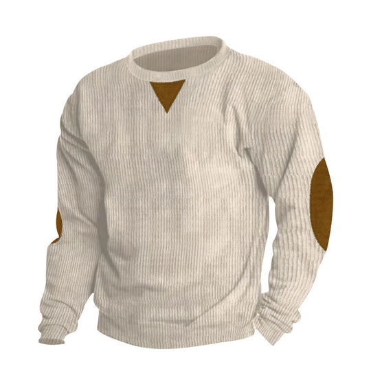 Herren Strickpullover mit einzigartigem strukturiertem Design und aufgesetzten Ellbogenpatches