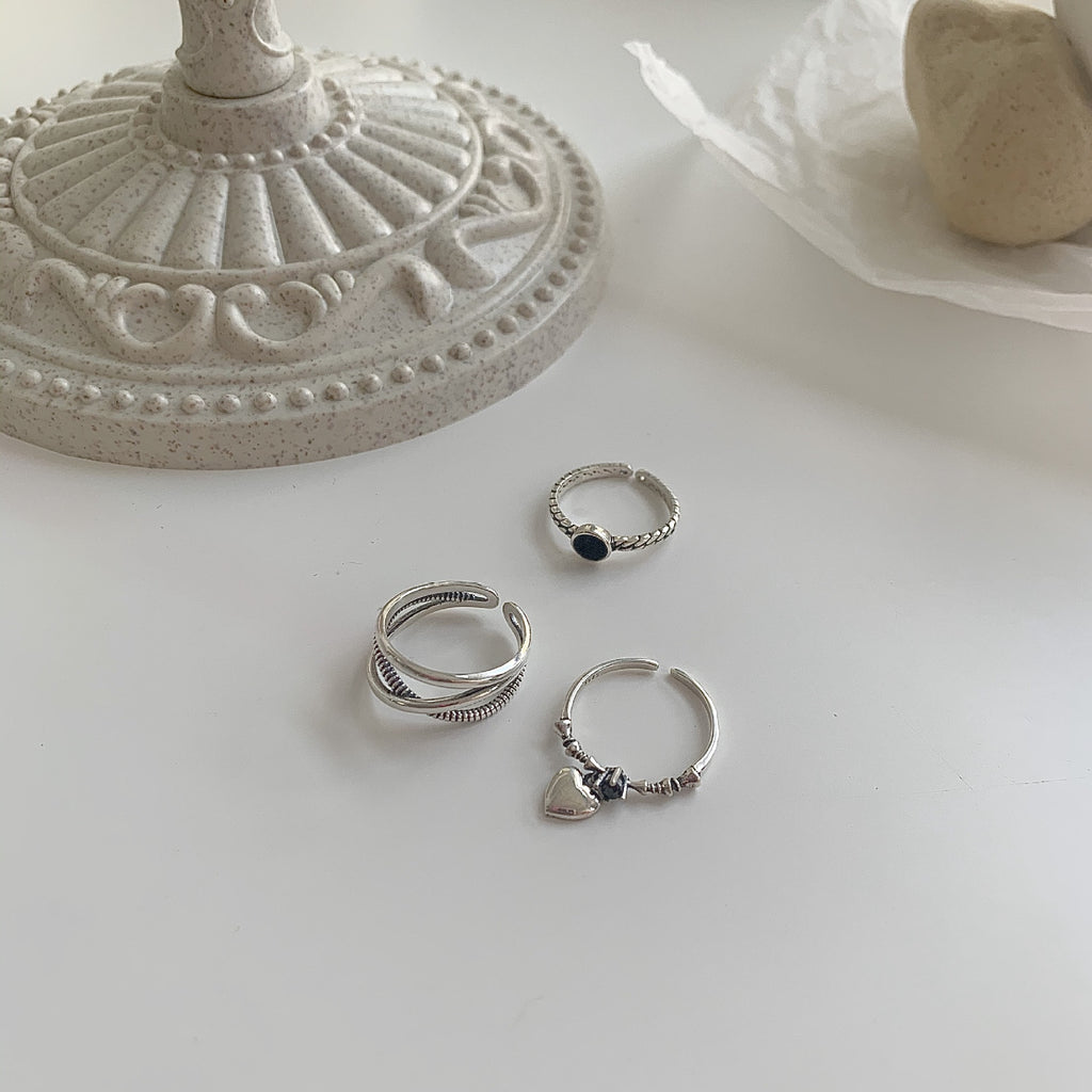 Damen eleganter und schicker Silberring mit Herz-Anhänger Shop Nory
