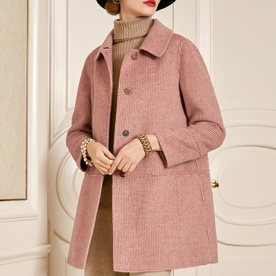 Damen zeitloser Bouclé-Mantel Shop Nory
