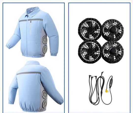 Unisex nan kühlende Ventilationsjacke mit integrierten seitlichen Lüftern und atmungsaktivem Funktionsmaterial Shopnory