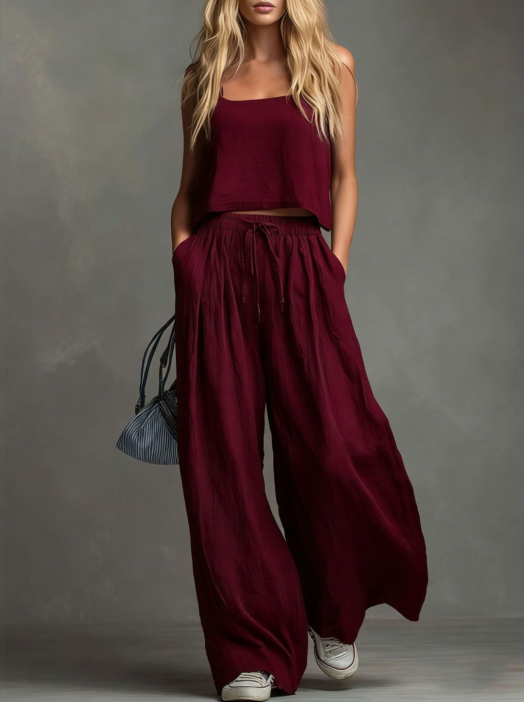 Damen Sommerliches Freizeit-Set mit weitem Oberteil und lässiger Hose