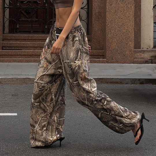 Damen nan lässige Highwaist-Loungehose mit elastischem Tunnelzug, tiefem Schritt und seitlichen Eingrifftaschen Shop Nory