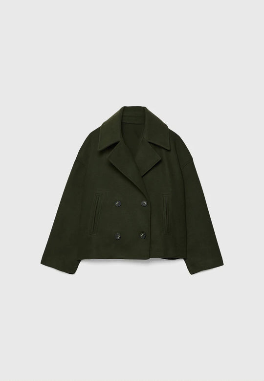 Damen Modische Kurzjacke mit doppelter Knopfleiste