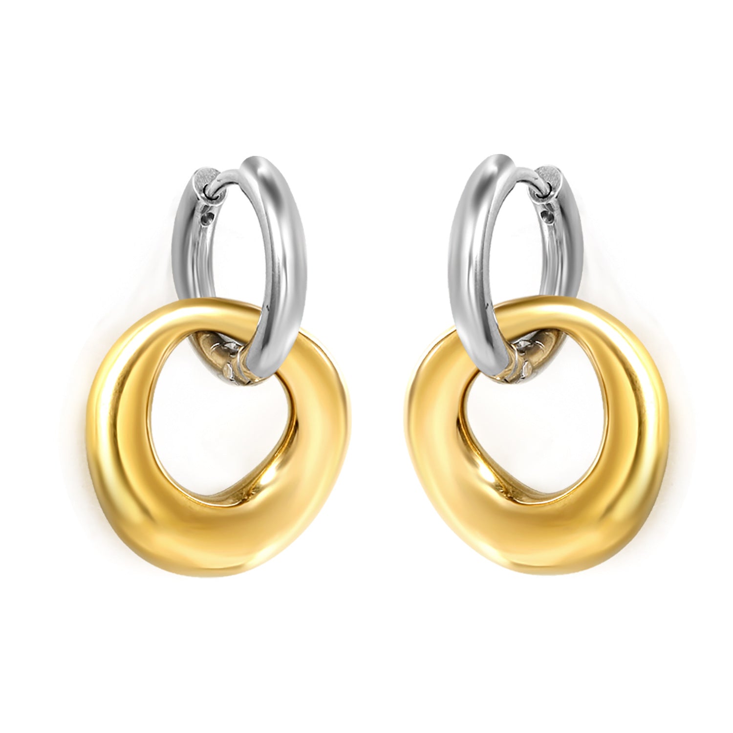 Damen Hängende Ohrstecker aus hochwertigem Edelstahl mit goldplattiertem Design Shop Nory