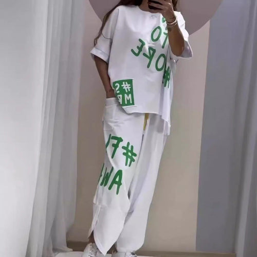 Damen Lässiges Set mit oversize T-Shirt und bequemen Jogginghose