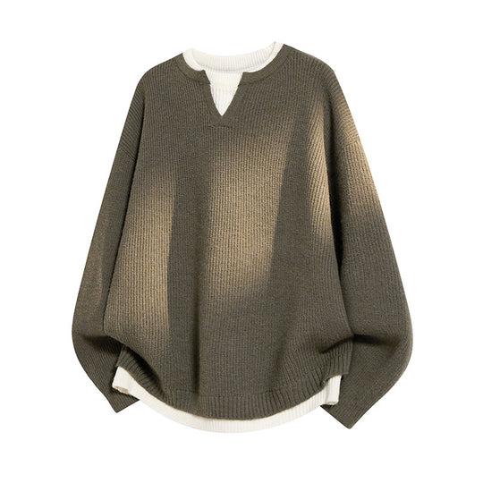 Damen Eleganter lässiger Pullover mit V-Ausschnitt und weitem Schnitt Shop Nory