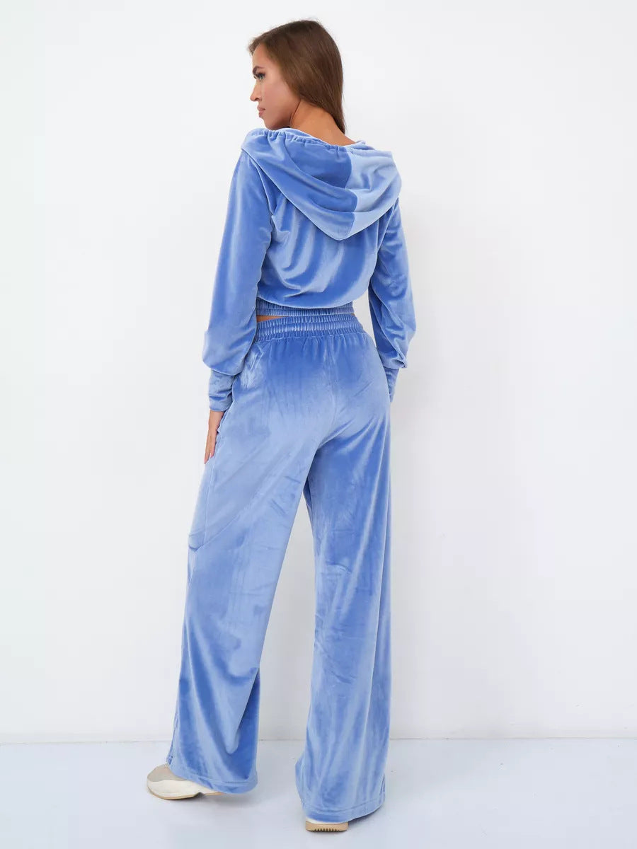 Minimalismus Fleece Kapuzenpullover und Jogginghose Zweiteiler Satz
