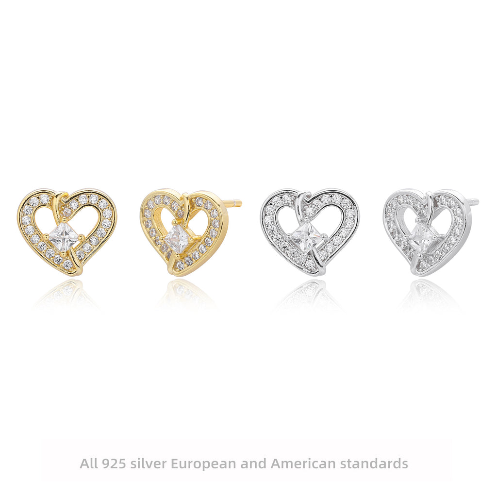 Damen Ohrstecker im Herzdesign aus 925 Sterling Silber Shop Nory