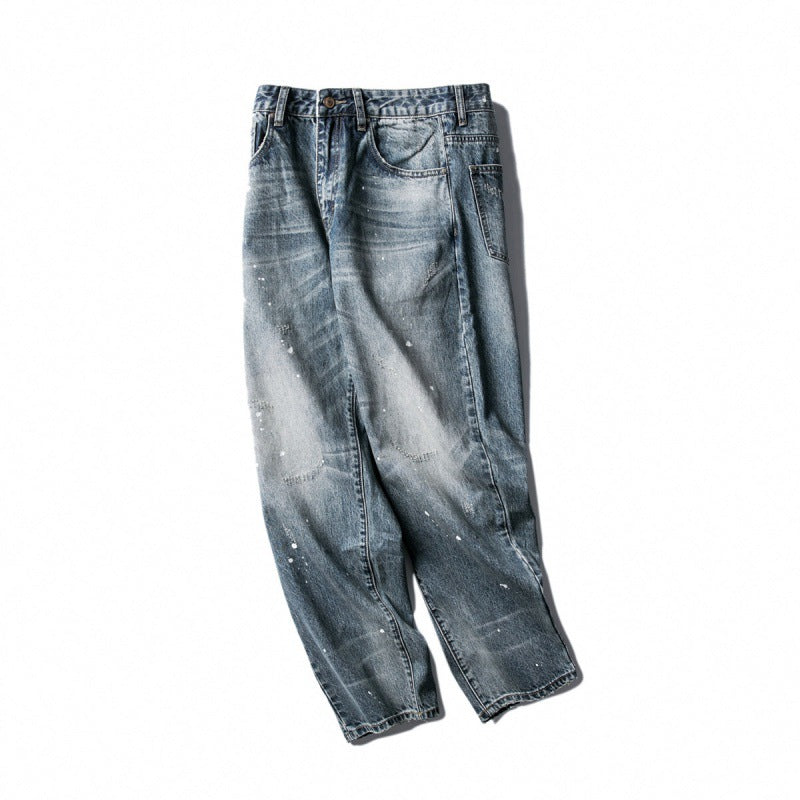 Herren Weite Baggy-Jeans mit Used-Waschung, Paint‑Splatter‑Effekt und Relaxed‑Silhouette Shop Nory