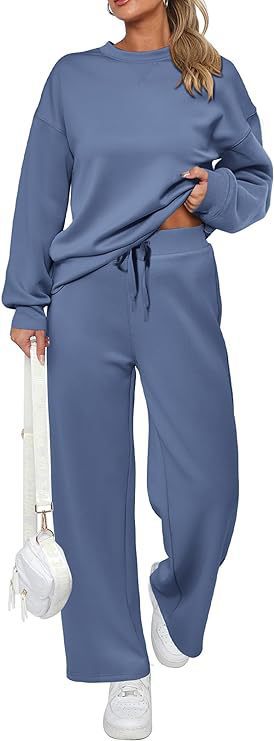 Damen nan zweiteiliges French-Terry Lounge-Set mit oversized Rundhals-Pullover und weitem Highwaist-Jogger Shop Nory