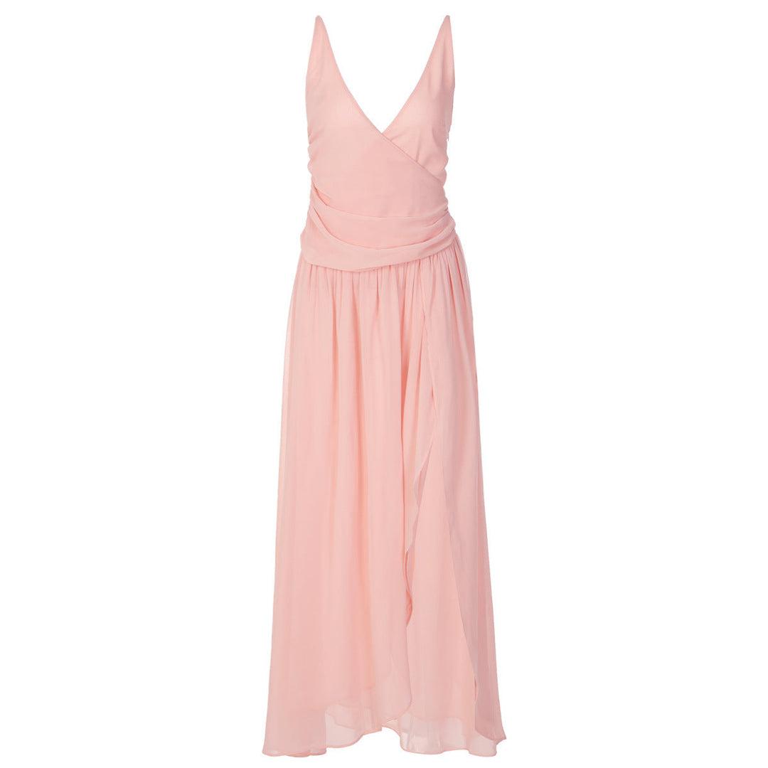 Damen Elegantes Maxi-Kleid mit Wickeloptik und seitlichem Schlitz