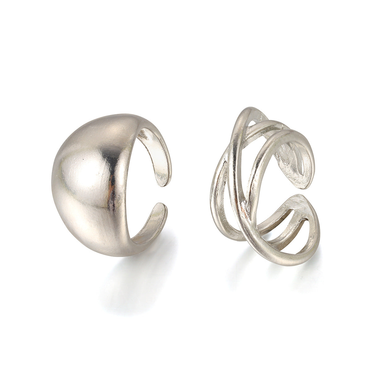 Damen Ring-Set mit künstlerischem, geschwungenem Design Shop Nory