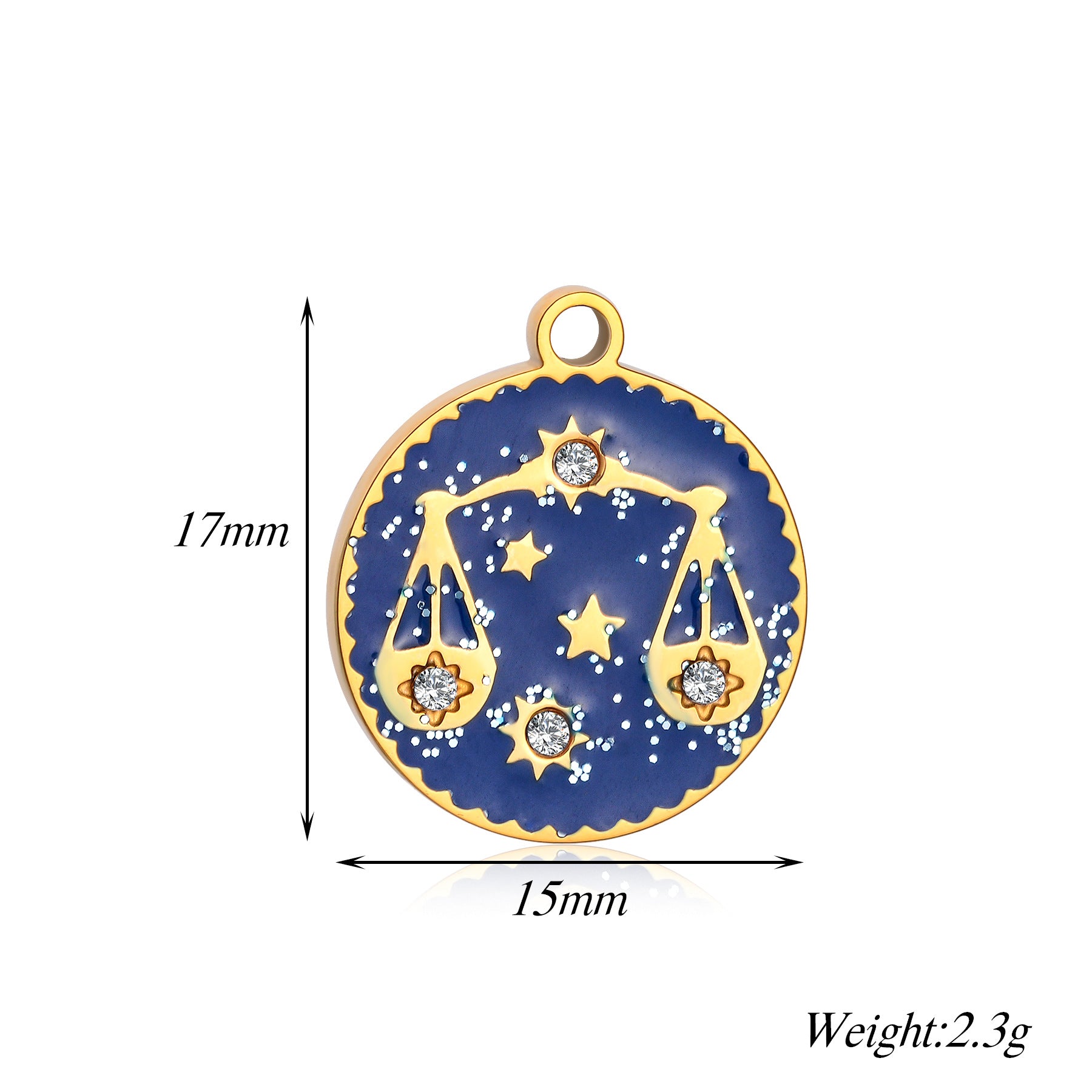 Damen Anhänger mit astrologischem Motiv und funkelnden Zirkonia Shop Nory