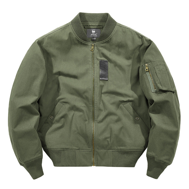 Herren leichter Canvas-Bomberblouson mit versteckter Ärmeltasche und geripptem Saum Shop Nory