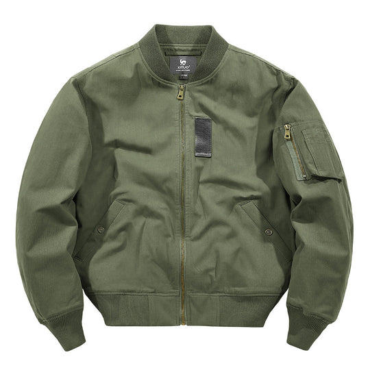 Herren leichter Canvas-Bomberblouson mit versteckter Ärmeltasche und geripptem Saum Shop Nory