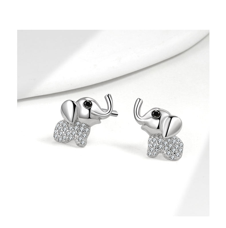 1 Paar 18K vergoldete 925 Sterling Silber Zirkon 925 Sterling Silber Ohrringe Elefanten Ohrstecker | Shop Nory