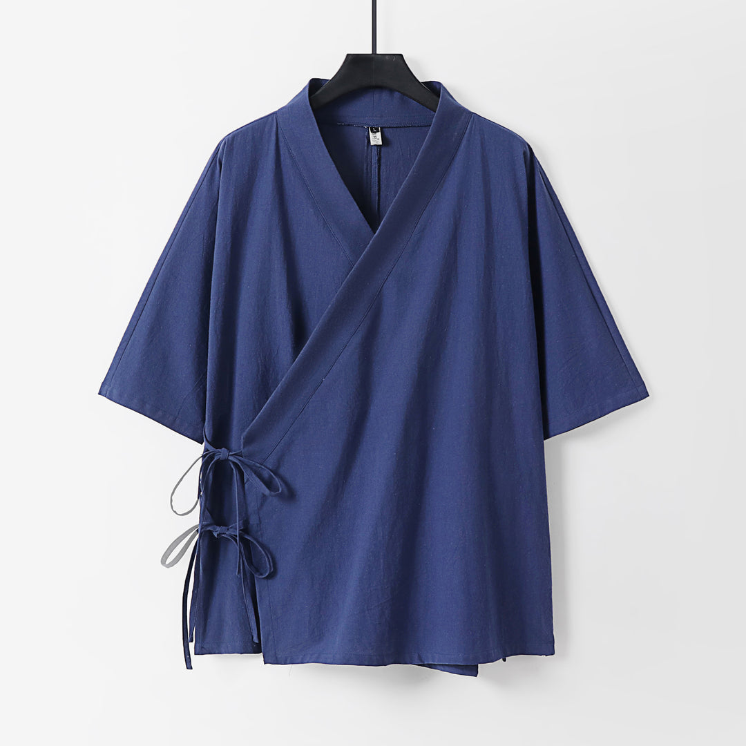 Damen Wickel-Kimono-Oberteil mit kurzen Ärmeln und Seitenschnürung Shop Nory