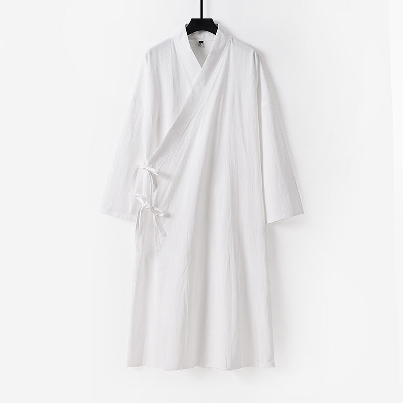 Damen Langes Wickelkleid im Kimono-Stil mit weitem Ärmel und seitlichen Bindebändern Shop Nory