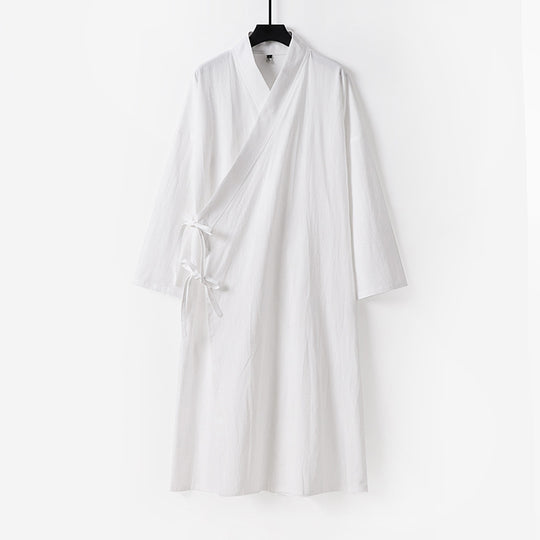 Damen Langes Wickelkleid im Kimono-Stil mit weitem Ärmel und seitlichen Bindebändern Shop Nory