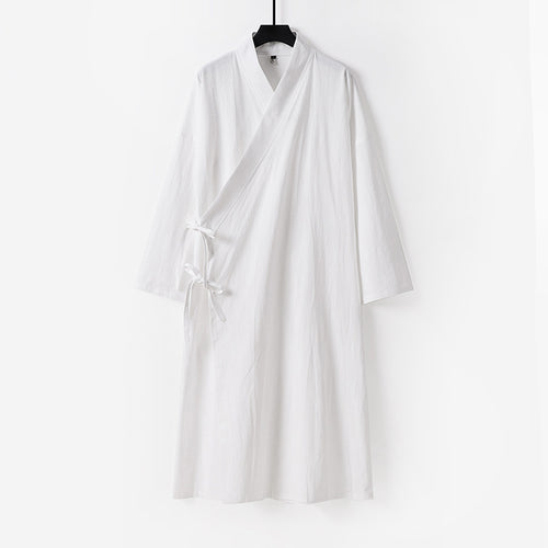 Damen Langes Wickelkleid im Kimono-Stil mit weitem Ärmel und seitlichen Bindebändern Shop Nory