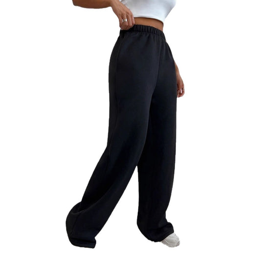 Damen nan weite Loungehose aus French Terry mit hohem Komfortbund, seitlichen Eingrifftaschen und fließendem Bein Shop Nory