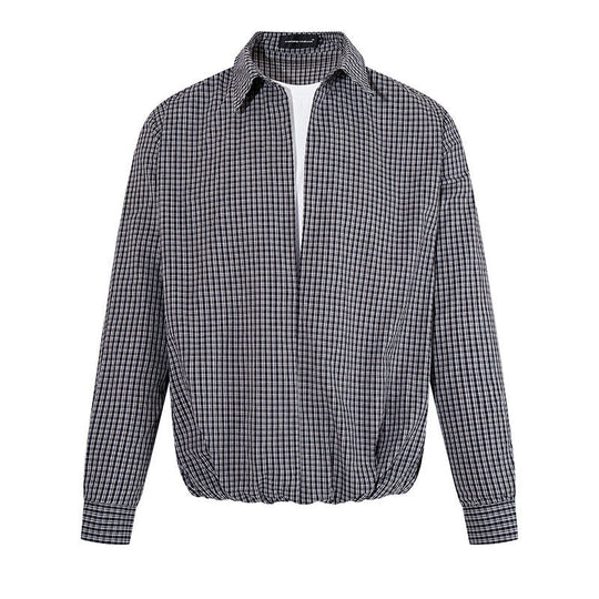 Herren Overshirt-Blouson im Karomuster mit Gummizugbund und Hemdkragen Shop Nory