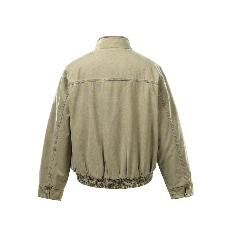 Herren Kurzboxy Utility-Bomberjacke aus Canvas mit gesteppter Frontpasse und Stehkragen Shop Nory