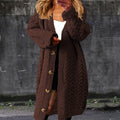 Damen Grobstrick-Cardigan mit eleganten Knopfdetails und strukturiertem Design