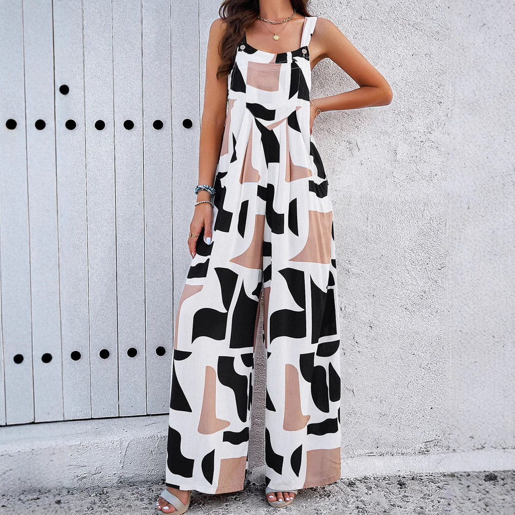 Damen weite Jumpsuit aus leichtem Stoff