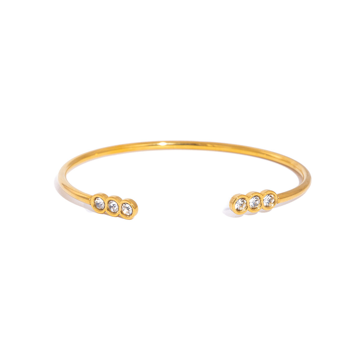 Damen Offenes Armband mit funkelnden Zirkonia und hypoallergener Edelstahlverarbeitung Shop Nory