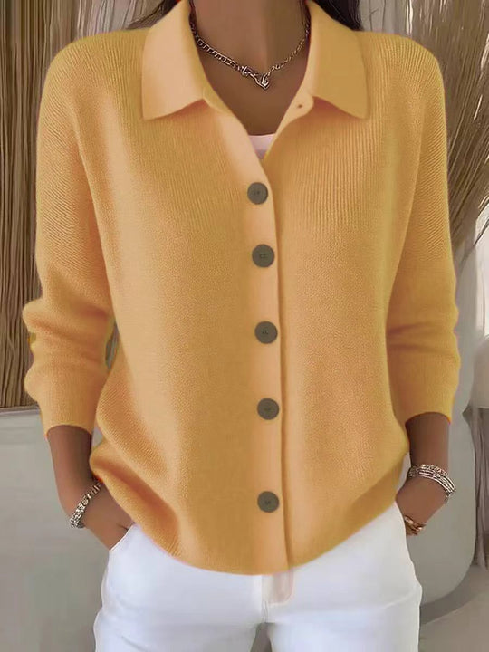 Damen nan Feinstrickjacke mit Hemdkragen und durchgehender Knopfleiste Shop Nory