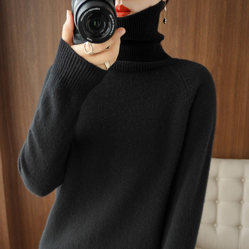 Damen Rollkragenpullover aus weichem Wollmix mit verlängerten Bündchen Shop Nory
