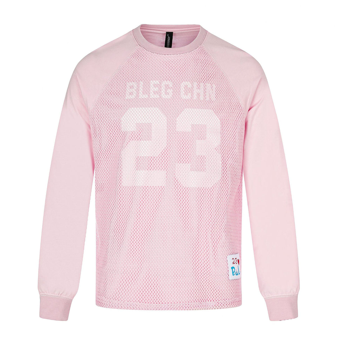 Herren Sportives Mesh-Layer Rundhals‑Sweatshirt mit Raglanärmeln und Front‑Print Shop Nory