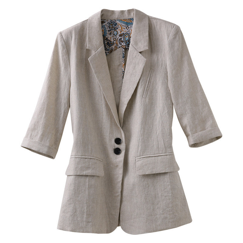 Damen Modischer Leinenblazer Shop Nory
