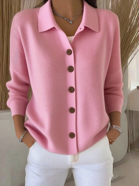 Damen nan Feinstrickjacke mit Hemdkragen und durchgehender Knopfleiste Shop Nory