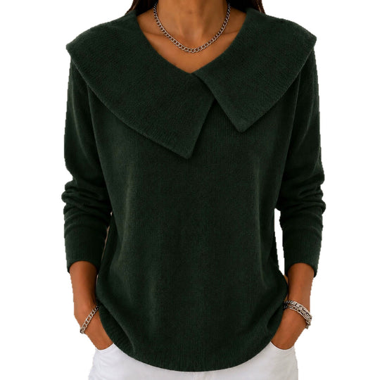 Damen Grobgestrickter Strickpullover mit übergroßem Matrosenkragen Shop Nory