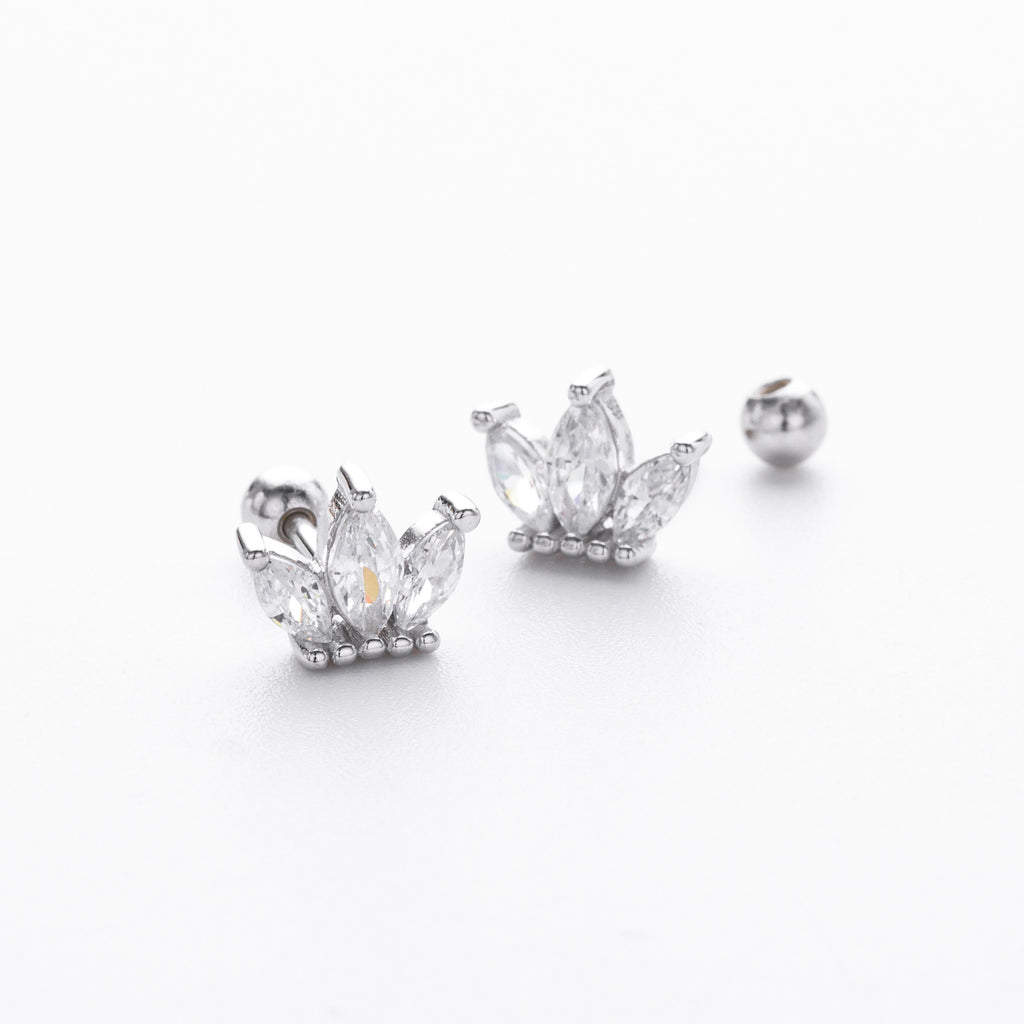 Damen Ohrstecker mit elegantem Krone-Design aus hochwertigem 925 Sterling Silber Shop Nory