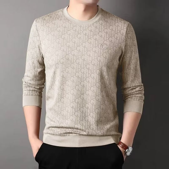 Herren Luxuriöser Rundhals-Pullover mit Marken-Design Shop Nory