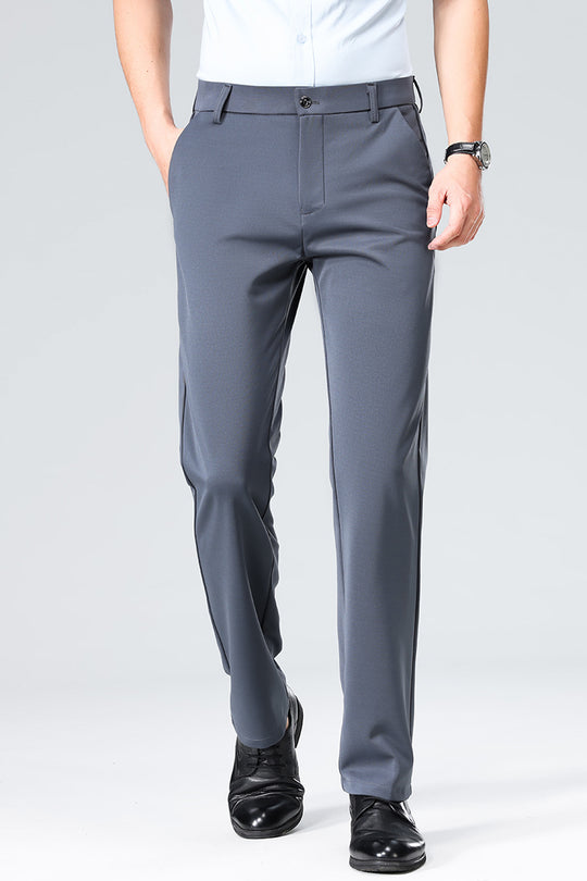 Herren Elegante gerade geschnittene Stretch-Businesshose mit Bügelfalte Shop Nory