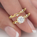 Damenring mit floralen Elementen und funkelnden Zirkonia Shop Nory