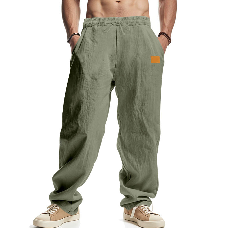Herren lässige Leinenhose mit elastischem Bund und großzügigen Seitentaschen ShopNory