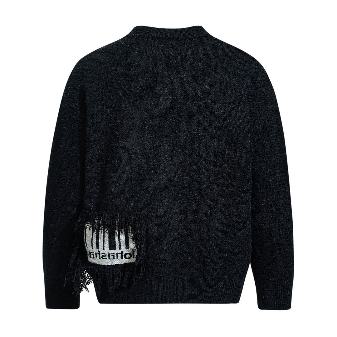 Herren Strickpullover mit Fransen-Applikation und Intarsien Shop Nory